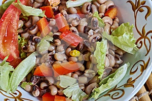 Nigeria black-eyed pea beans salad