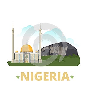 Nigeria country design template Flat cartoon style