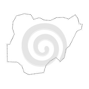 Nigeria dotted outline vector map