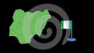 Nigeria Flag and Map Shape Animation