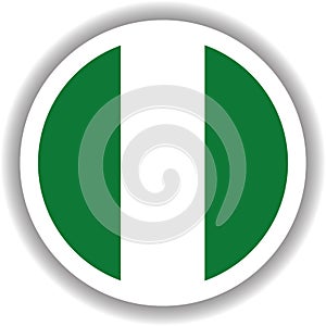 Nigeria flag round shape Vectors