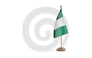 Nigeria flagpole with white space background image