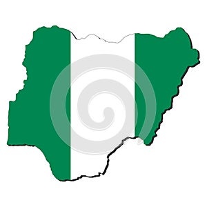 Nigeria map flag photo