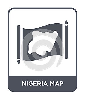 nigeria map icon in trendy design style. nigeria map icon isolated on white background. nigeria map vector icon simple and modern
