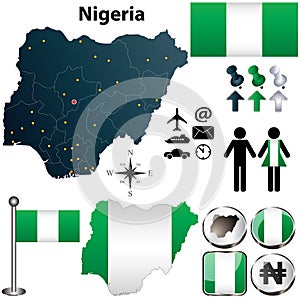 Nigeria map with regions photo