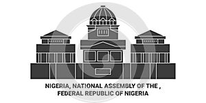 Nigeria, National Assembly Of The , Federal Republic Of Nigeria travel landmark vector illustration