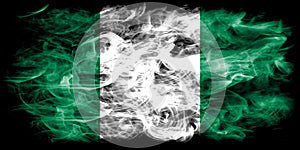 Nigeria smoke flag on a black background