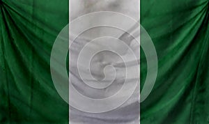 Nigeria Wave Flag Close Up