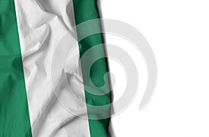 nigeria wrinkled flag, space for text