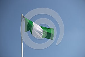 Nigerian flag in the wind