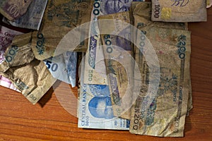 Nigerian Naira cash on the table