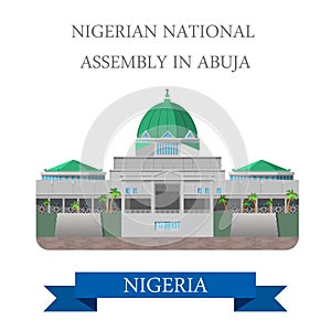 Nigerian National Assembly in Abuja Flat vector il