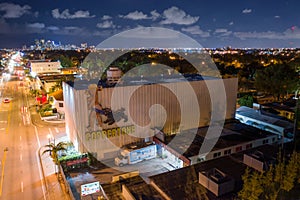 Night aerial photo Coppertone advertisment on a building Miami MIMO Biscayne photo
