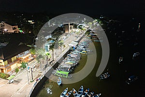 Night Aerial photo of the waterfront of the city of Alter do ChÃÂ£o on the TapajÃÂ³s River, ParÃÂ¡, Brazil. photo