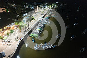 Night Aerial photo of the waterfront of the city of Alter do ChÃÂ£o on the TapajÃÂ³s River, ParÃÂ¡, Brazil. photo