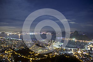 Night aerial view from Rio de Janeiro
