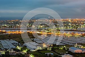 Night aerial view of the Yilan cityscape