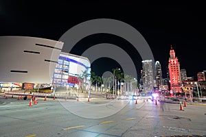 Night American Airlines Arena Downtown Miami photo