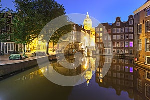 Night Amsterdam red-light district De Wallen