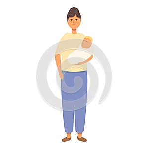 Night babysitting icon cartoon vector. Sleep babysit