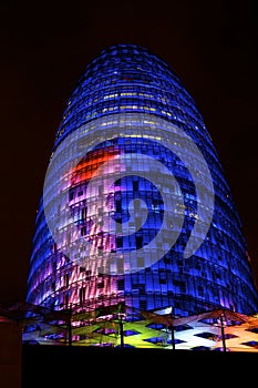 Night Barcelona Agbar Tower photo