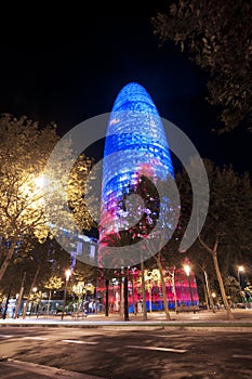 Night Barcelona Agbar Tower photo
