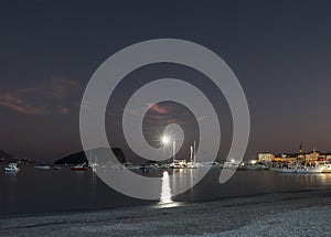 Night beach on the Adiratic Sea