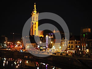 Night beautifull Roermond is old an historically important town, on the lower Roer at the east bank of the Meuse river.