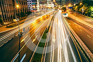 Night beauty light trails