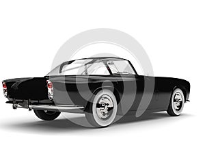 Night black vintage muscle car with white wall tires - back view