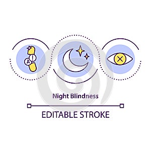 Night blindness concept icon