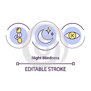Night blindness concept icon photo