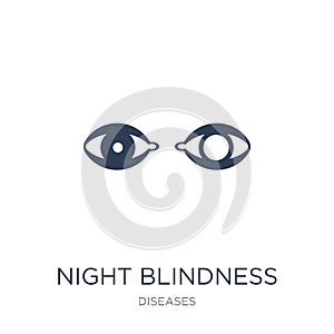 Night blindness icon. Trendy flat vector Night blindness icon on