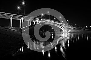 Night bridge. Hydropark, Kiev