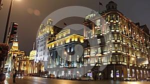 Night of The Bund The historic streets of Shanghai feature important buildings in the Coronian architecture, beautifully decorated