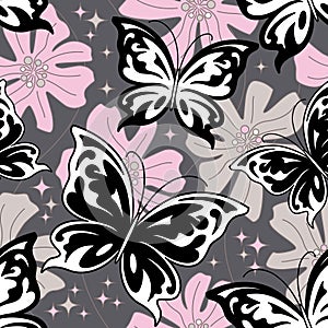 Night butterfly background