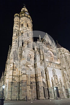 Night Cathedral of St. Elizabeth in Kosice, Slovakia.