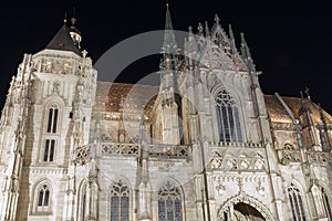 Night Cathedral of St. Elizabeth in Kosice, Slovakia.