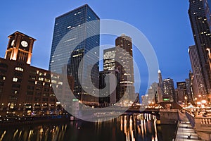 Night by Chicago River