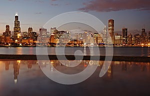 Night Chicago Skyline