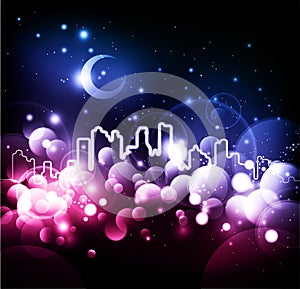 Night city abstract background