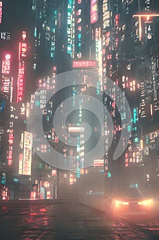 night city cyber punk glow neon