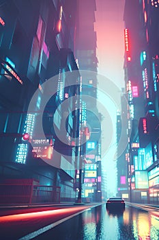 night city cyber punk glow neon