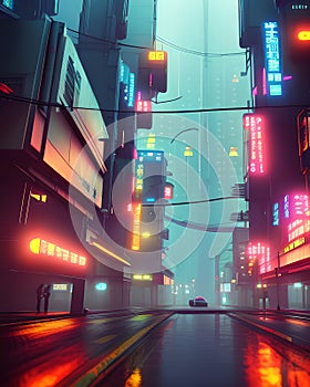 night city cyber punk glow neon