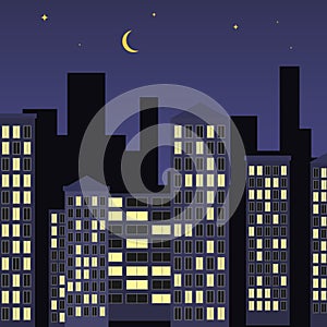 Night city illustration