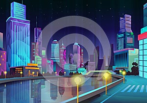 Night city illustration