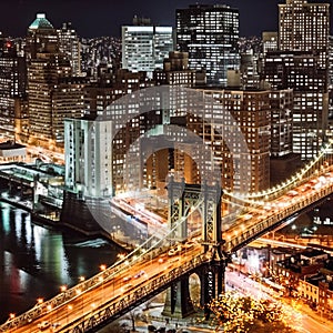 night city New York y panoramic , blurred neon light reflection,sea water , starry sky and moon