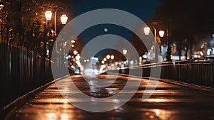 night city street road to love wet asphalt a street with a street light