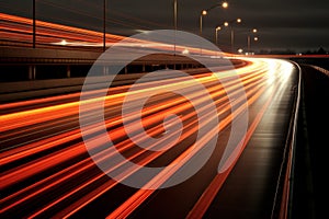 Night city traffic blurred cars long exposure lights evening highway lane movement fast transit car motion auto