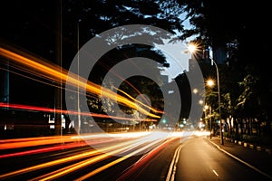 Night city traffic blurred cars long exposure lights evening highway lane movement fast transit car motion auto